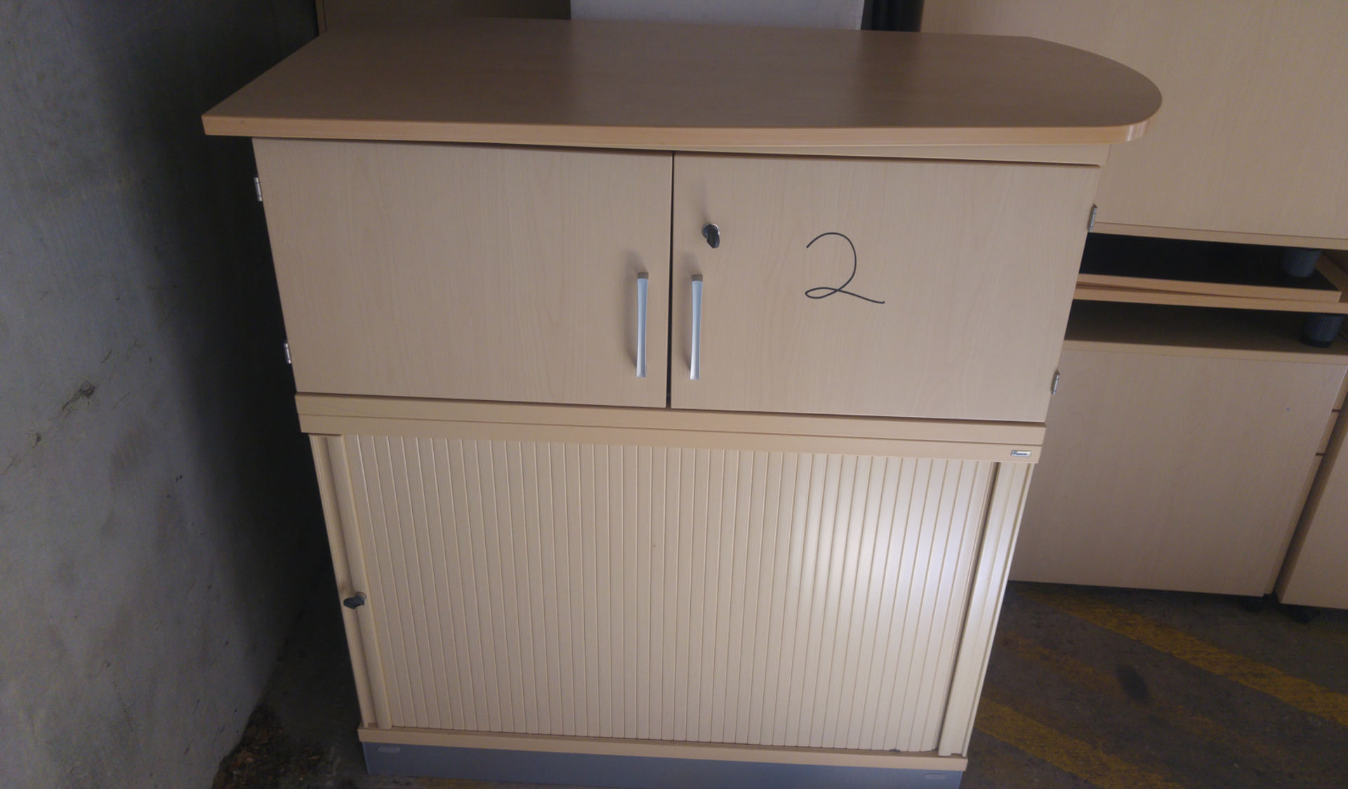 1 x Wood Office Cabinet with Two Door Storage (with keys)