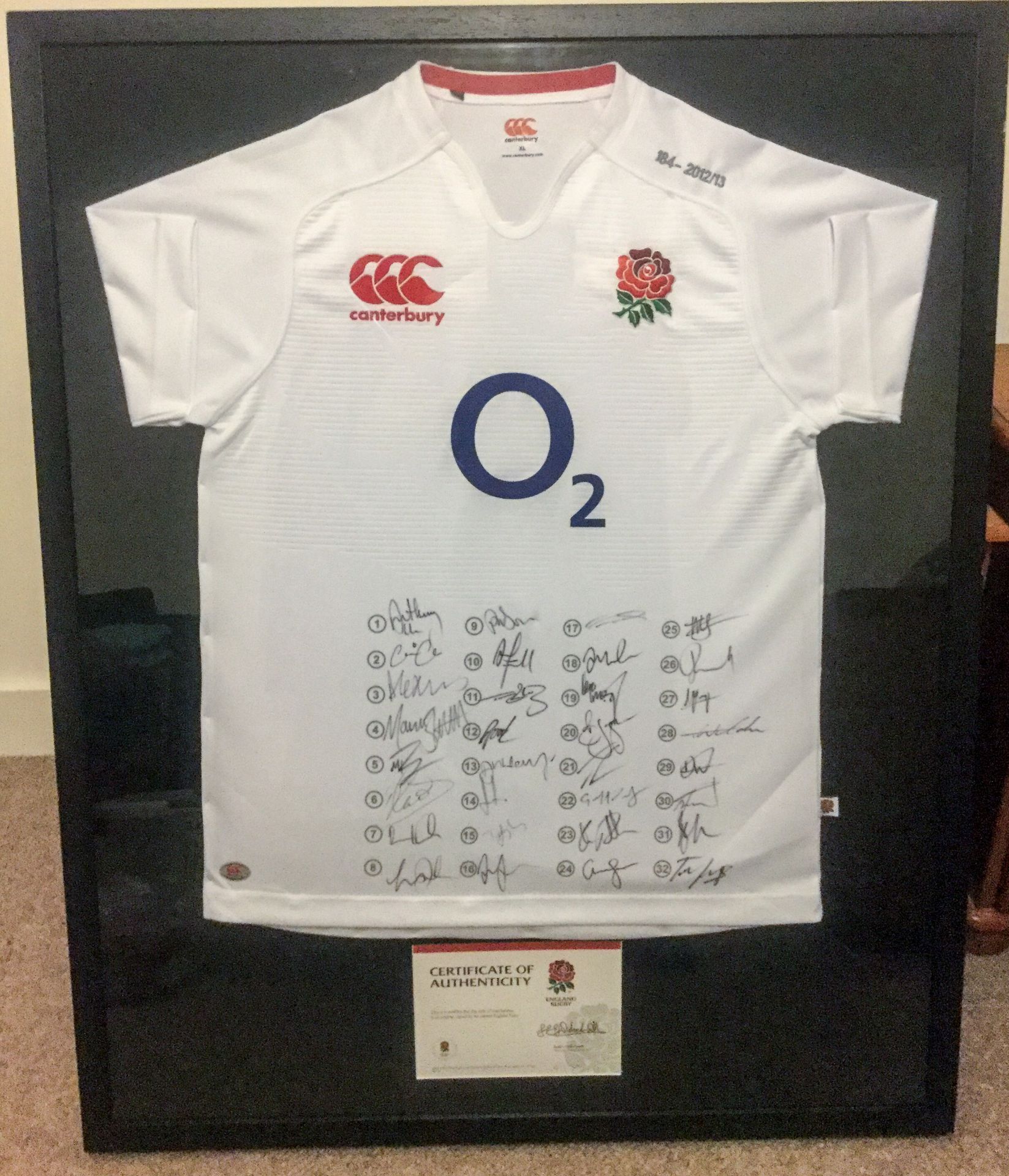 2011 signed ENGLAND rugby union shirt