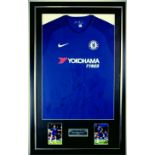 CHELSEA autographed shirt from 2017/18 season with photos of Gary Cahill and Eden Hazard