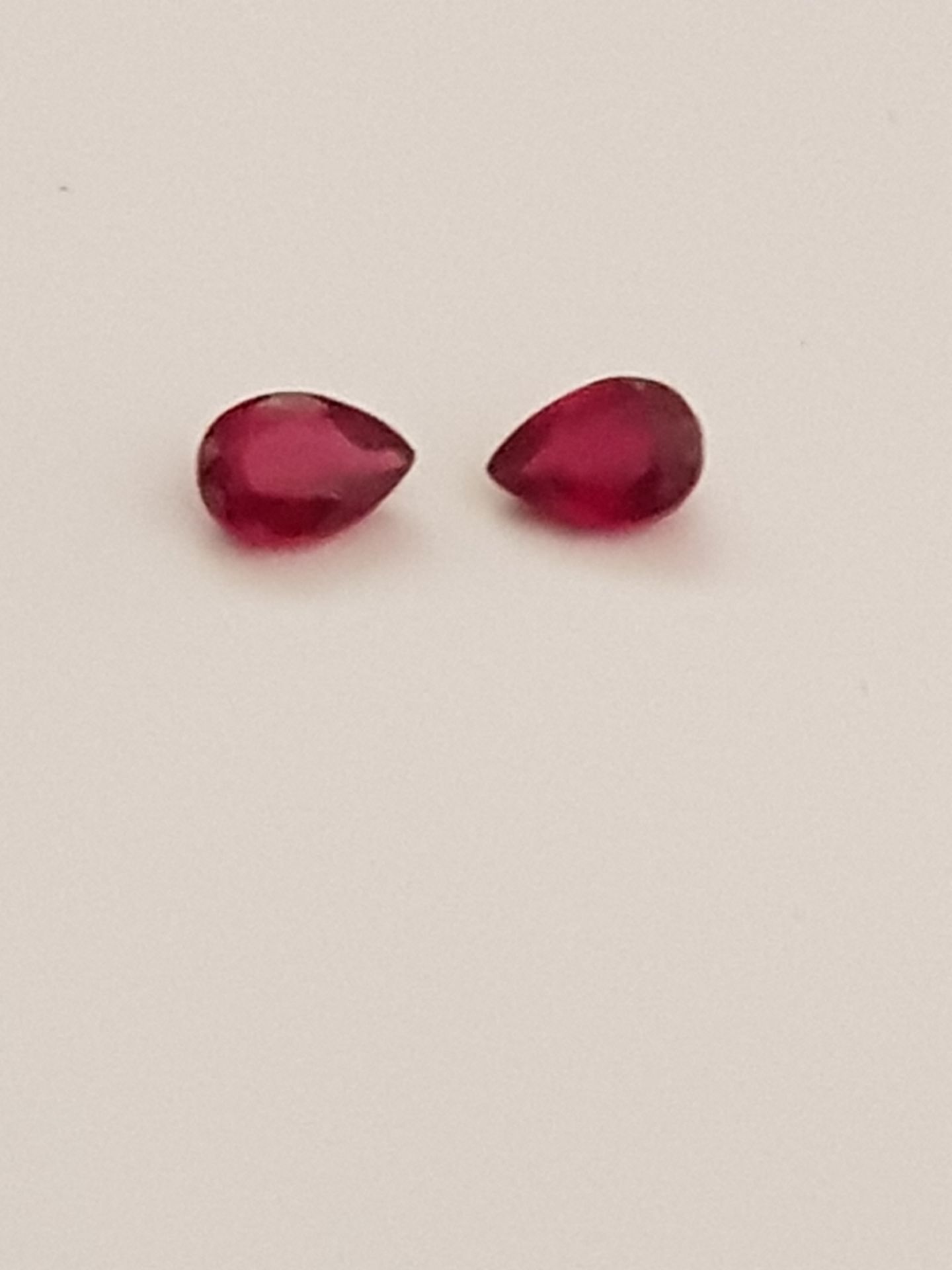 Natural pair 7x5 red ruby 1.87 ct