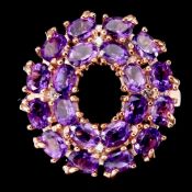 A Stunning Halo Designed ring set with 20 Beautiful Natural Untreated Amethyst Gemstones