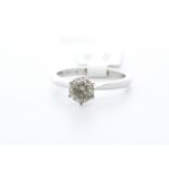 18ct White Gold Single Stone Claw Set Diamond Ring 0.94