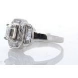 18ct White Gold Emerald Cut Bespoke Diamond Ring 2.02