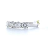 18ct White Gold Claw Set Semi Eternity Diamond Ring 2.66