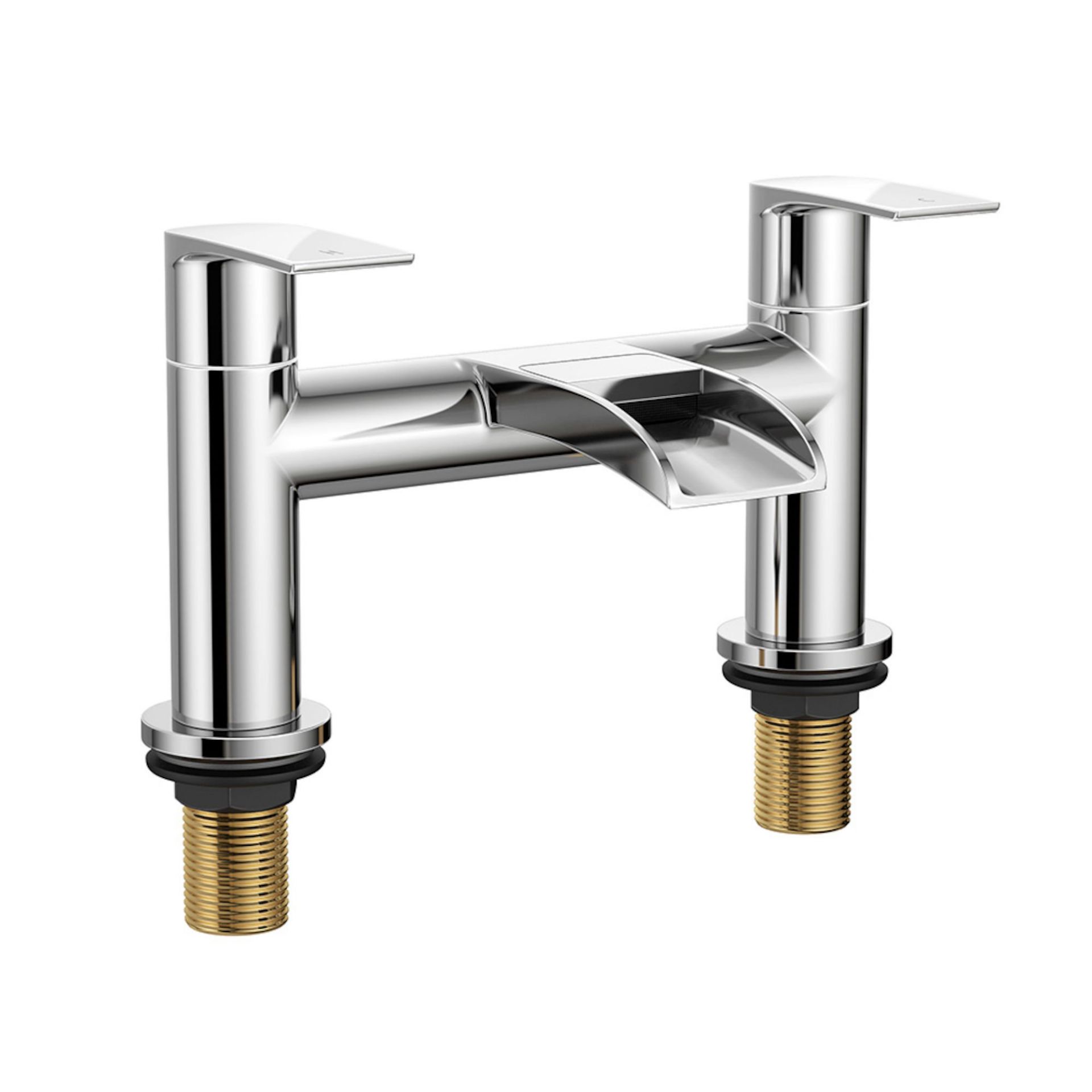 (E73) Denver Waterfall Bath Filler Mixer Tap. Chrome Plated Solid Brass 1/4 turn solid brass valve - Image 2 of 2