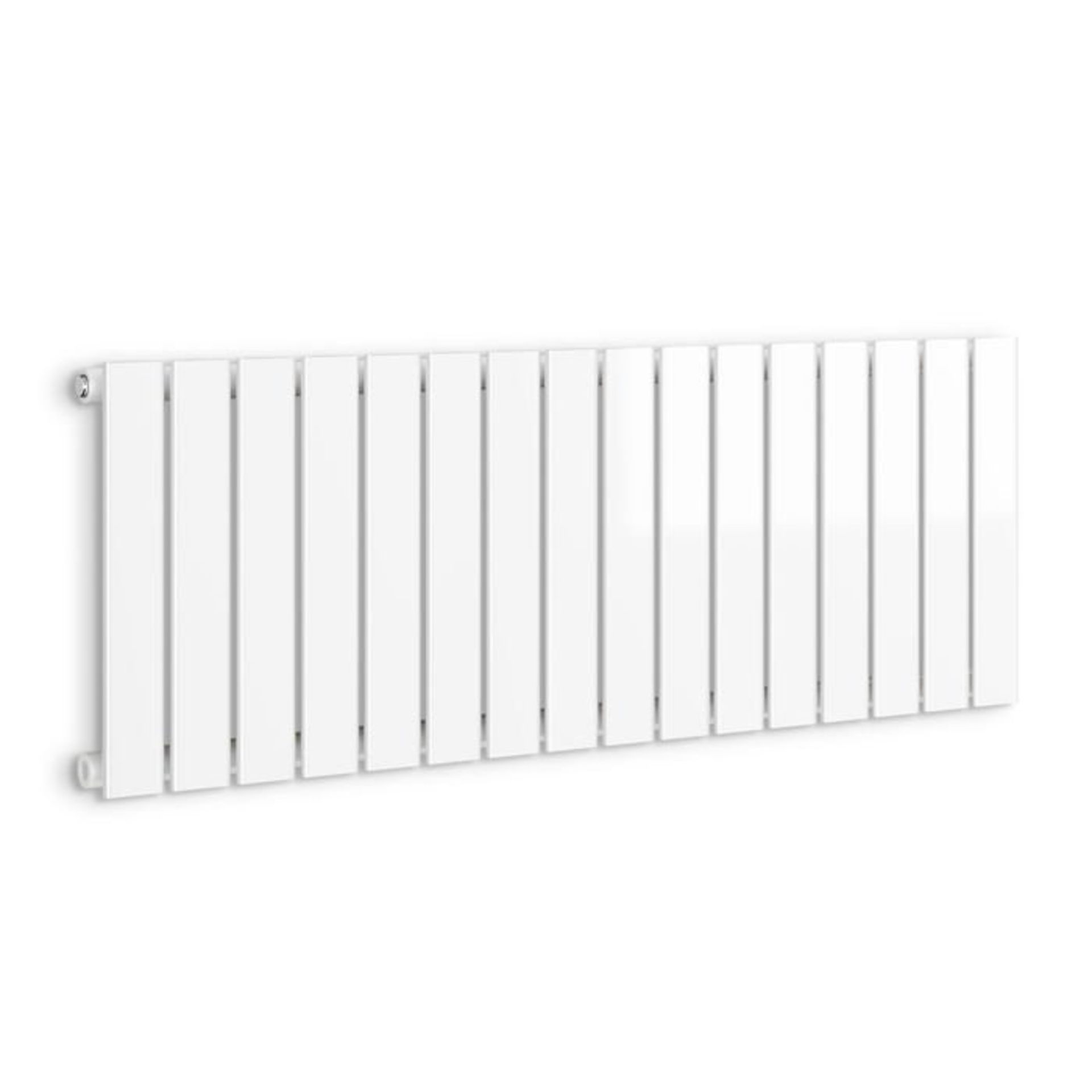 (Z89) 450x1216mm Gloss White Single Flat Panel Horizontal Radiator. MRRP £349.98. Low carbon - Image 3 of 3