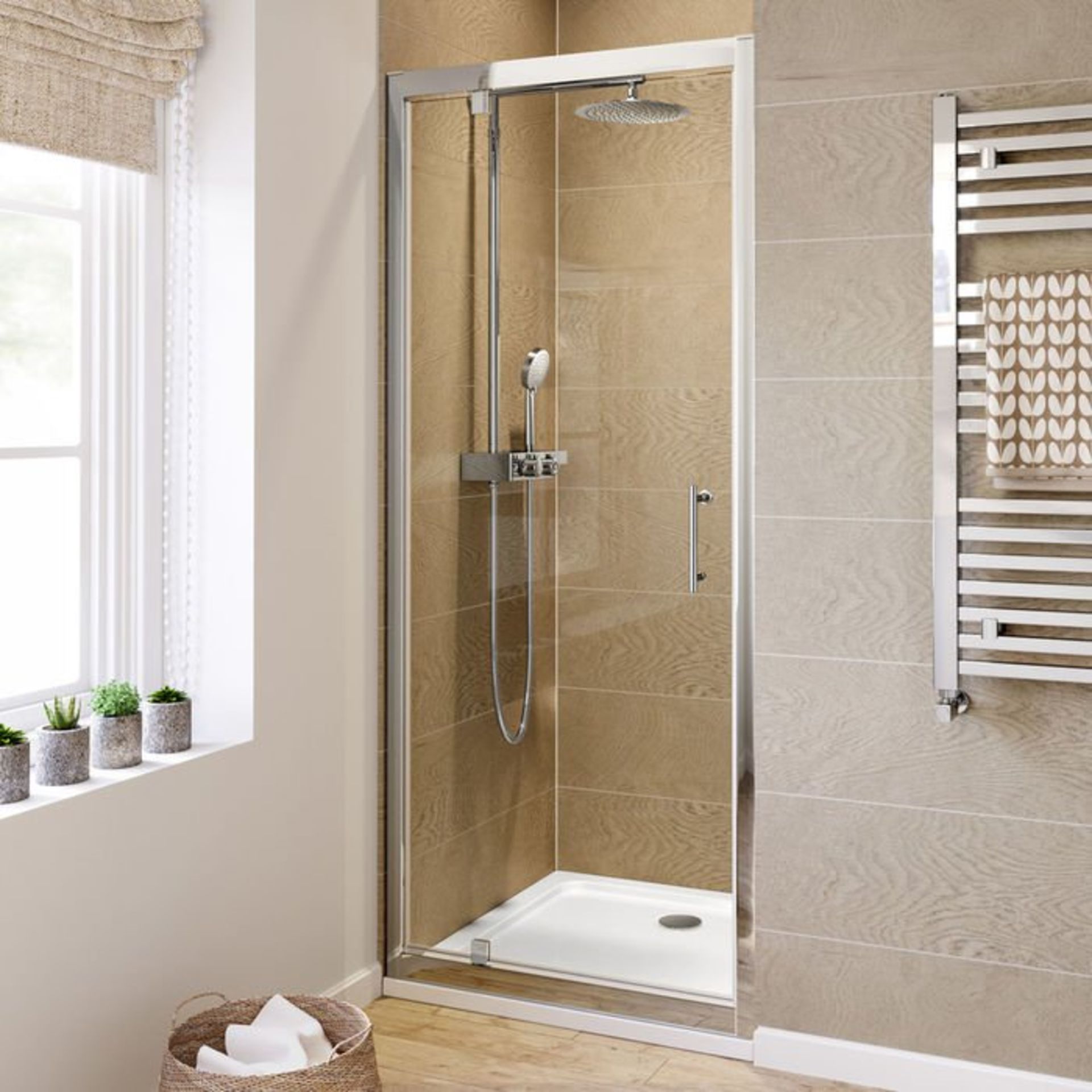 (A22) 900mm - 6mm - Elements Pivot Shower Door RRP £299.99 6mm Safety Glass Fully waterproof - Image 2 of 3