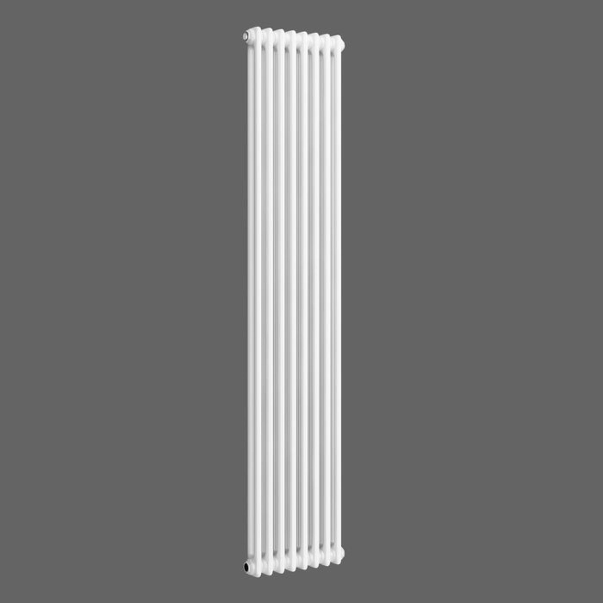 (H50) 1800x380mm White Double Panel Vertical Colosseum Traditional Radiator RRP £274.99 Low carbon - Image 3 of 3