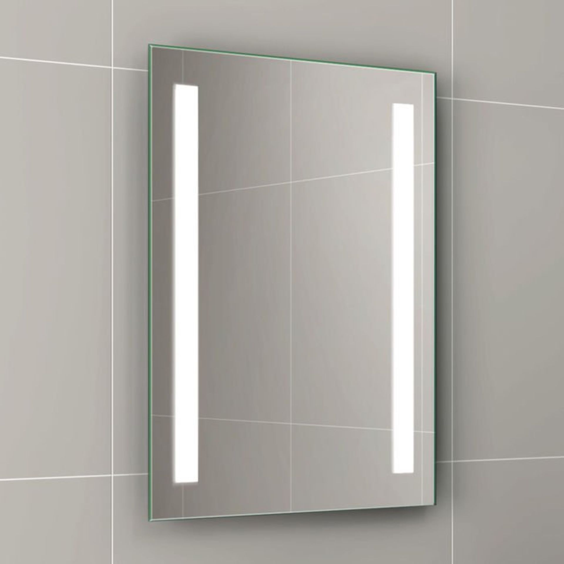 (H210) 500x700mm Omega LED Mirror - Battery Operated. Energy saving controlled On / Off switch - Image 2 of 2