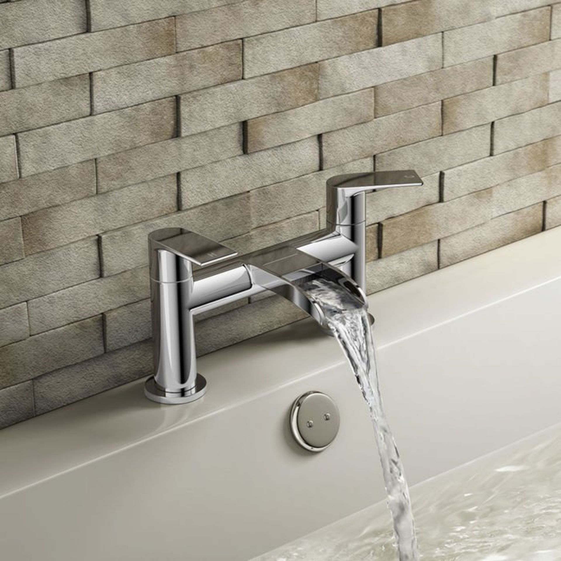 (H87) Denver Waterfall Bath Filler Mixer Tap Chrome Plated Solid Brass 1/4 turn solid brass valve