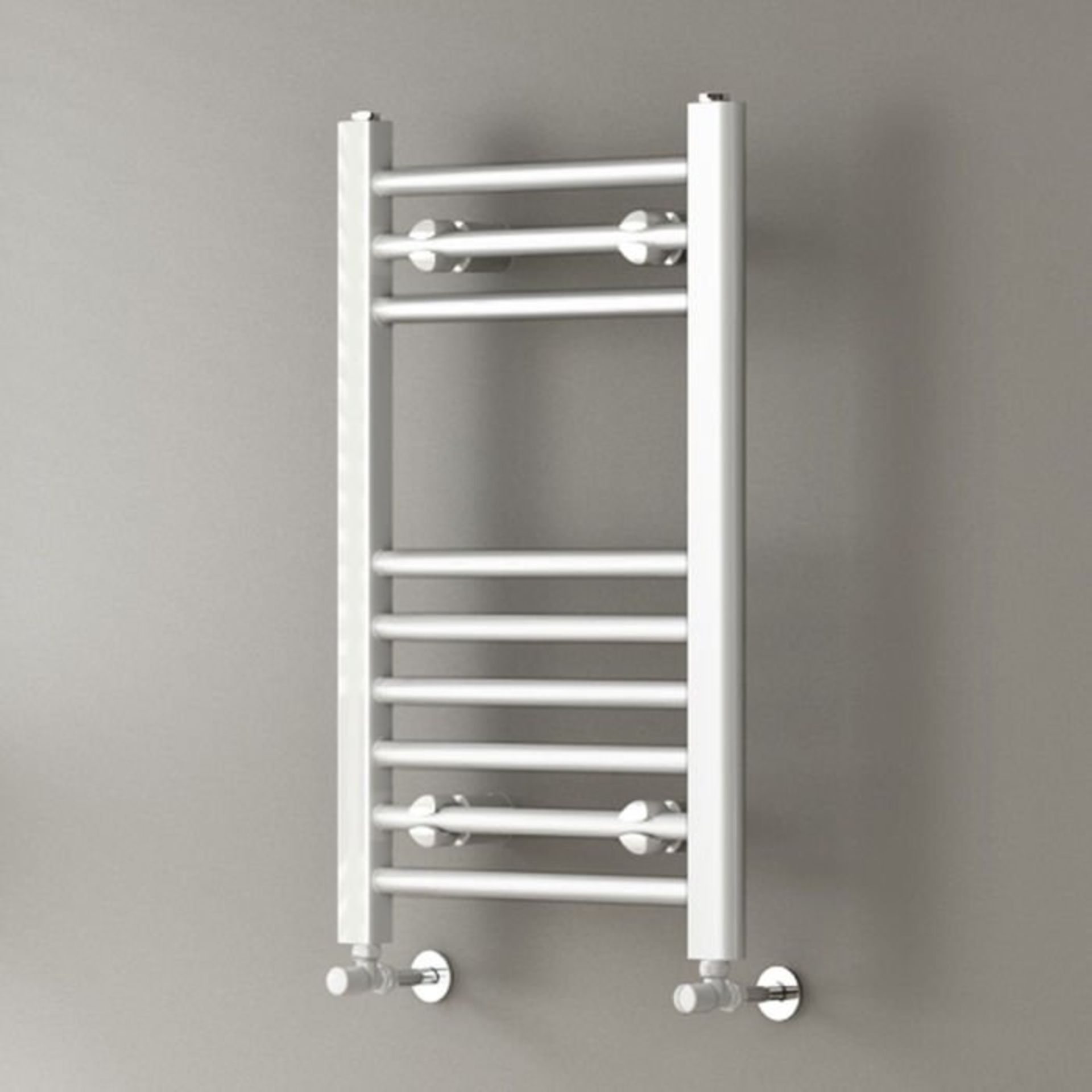 (Z174) 650x400mm White Straight Rail Ladder Towel Radiator. Low carbon steel, high quality white - Image 2 of 4