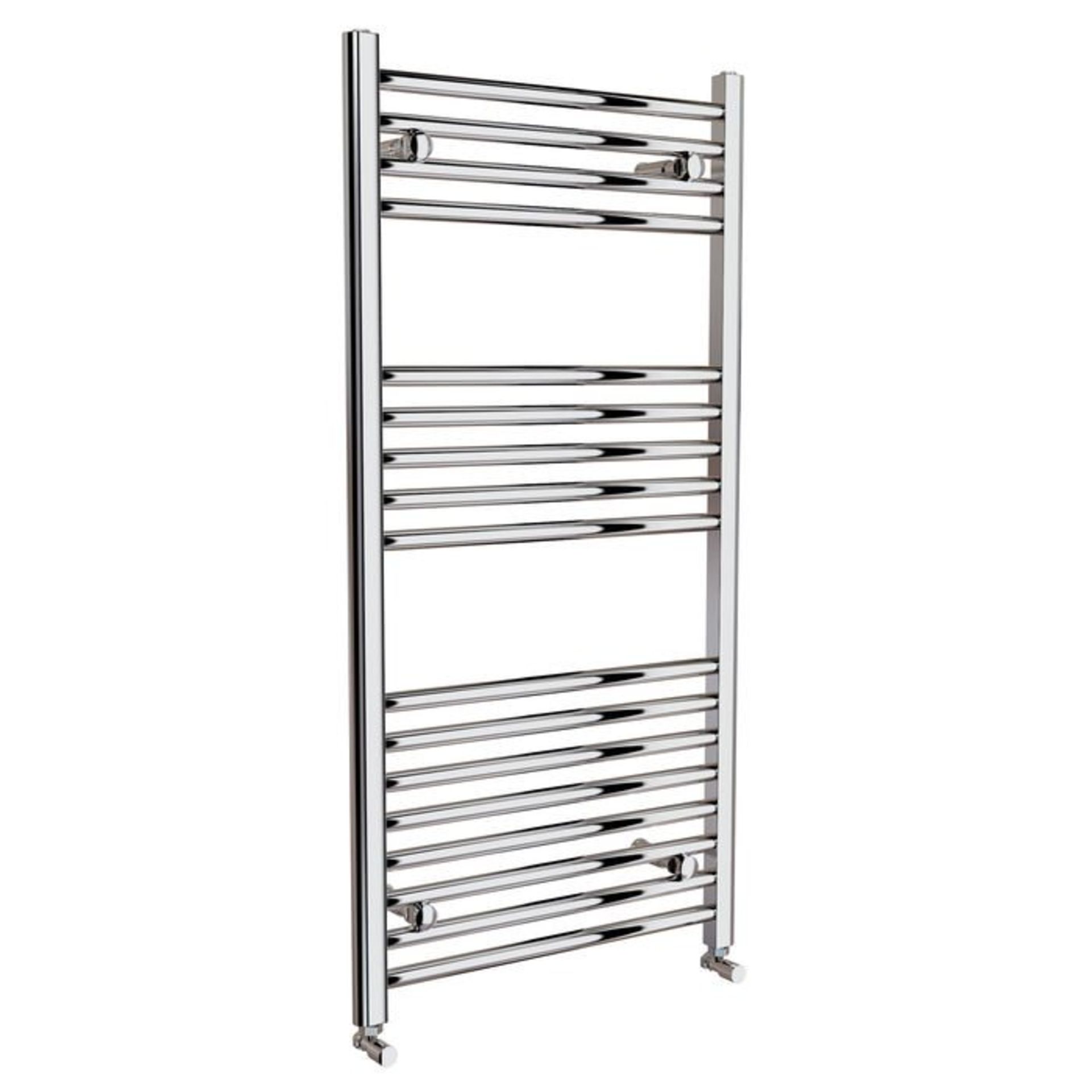 (Z6) 1200x600mm - 20mm Tubes - Chrome Heated Straight Rail Ladder Towel Radiator. MRRP £132.79. - Image 3 of 5