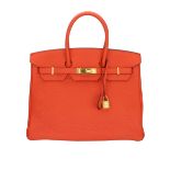 Hermès Birkin 35cm Orange Togo Leather with Gold Hardware Stamp T 2015