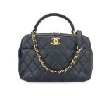 Chanel Trendy CC Bowling Small Navy Lambskin Gold Hardware 2016