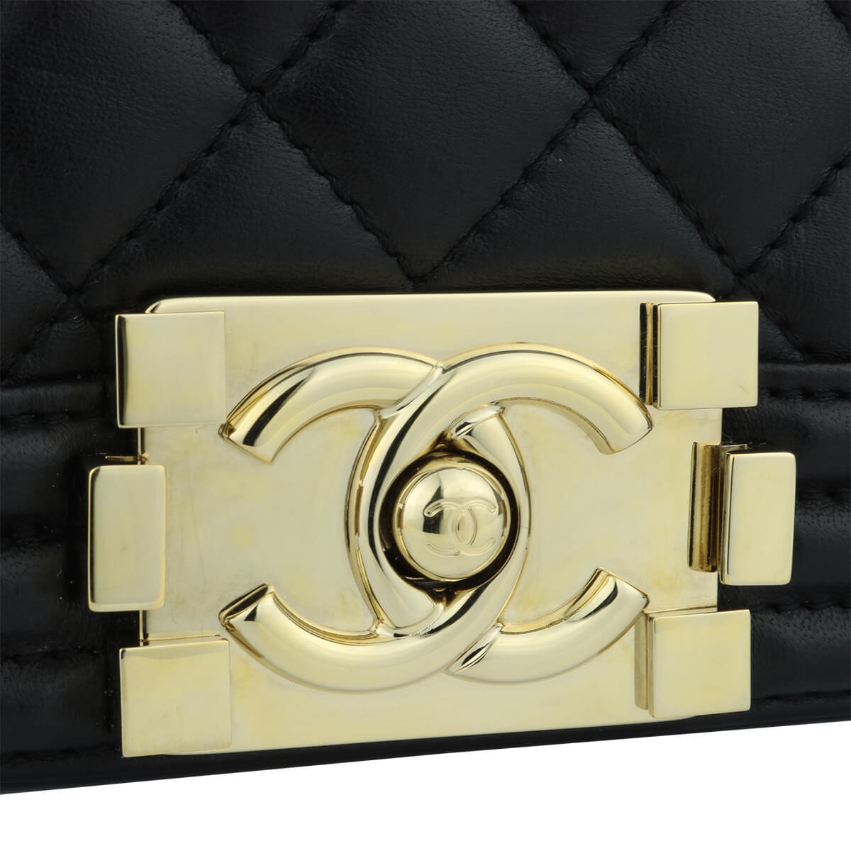 Chanel Old Medium Quilted Boy Black Lambskin Shiny Gold Hardware 2016 - Image 3 of 5