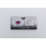 AGI Capsulated Red Ruby, Weight- 3.12 Carat