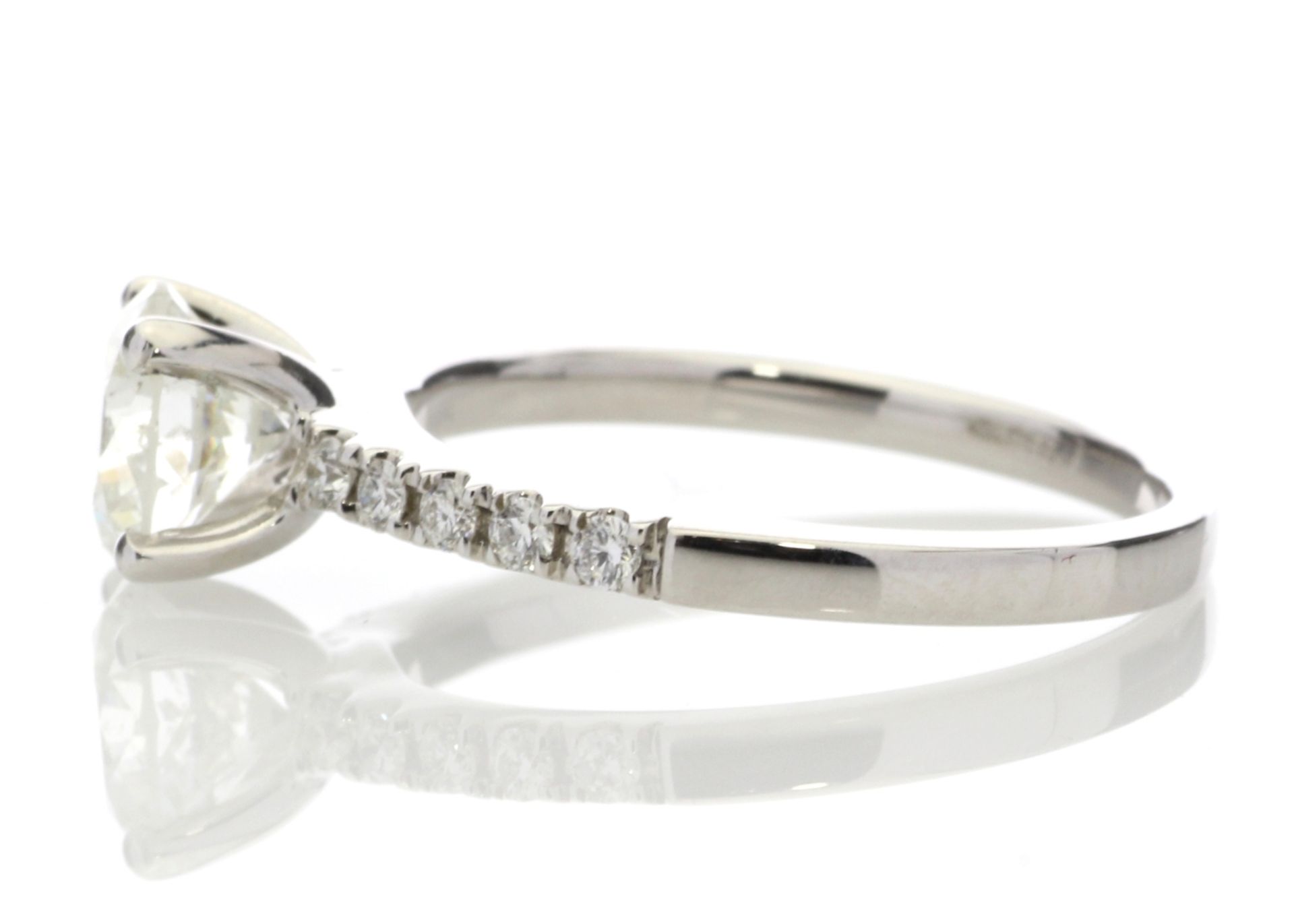 18ct White Gold Single Stone Diamond Ring With Stone Set Shoulders (1.07) 1.25 - Image 2 of 4