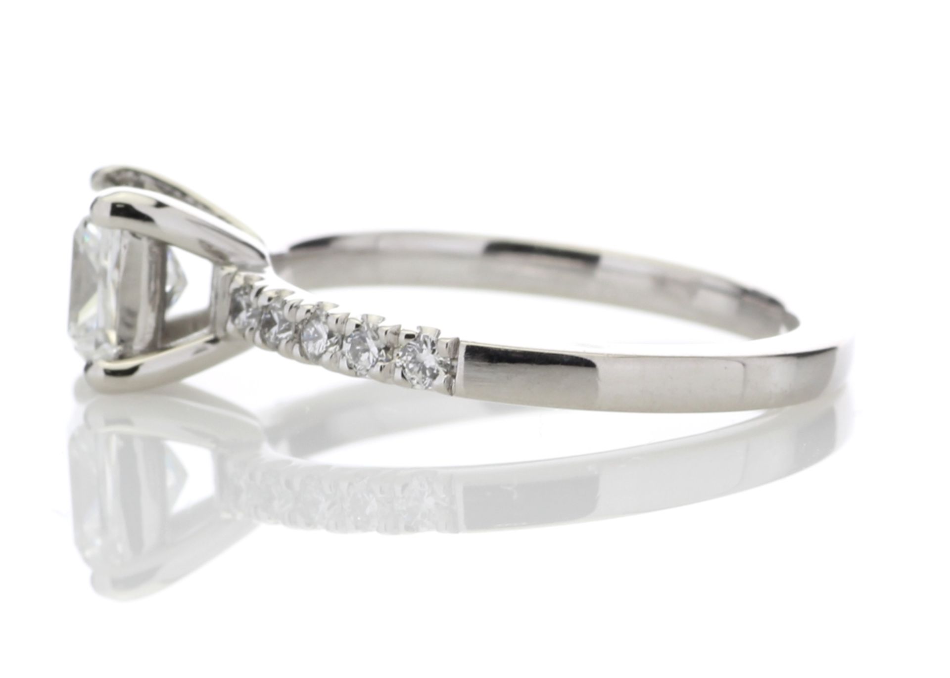 Platinum Single Stone Claw Set With Stone Set Shoulders Diamond Ring 0.91 - Image 2 of 4