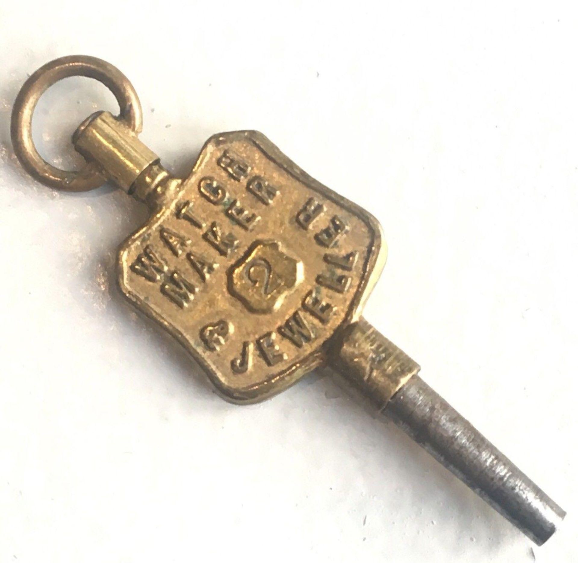 Antique Welsh Victorian watch key advertising James Keir Castle Arcade Cardiff - Image 2 of 2