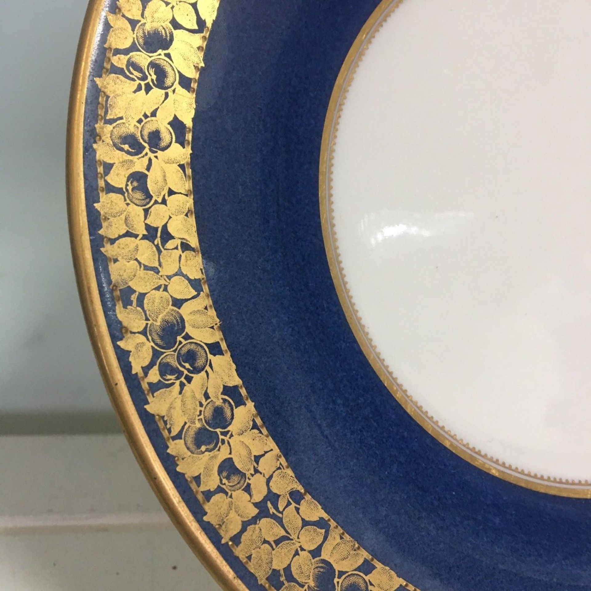 Antique blue gilt porcelain plate Spode Copeland's for Davis Collamore & Co NY - Image 2 of 3
