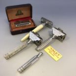 A small collection of vintage safety razors - Ever Ready Pat 1912 etc
