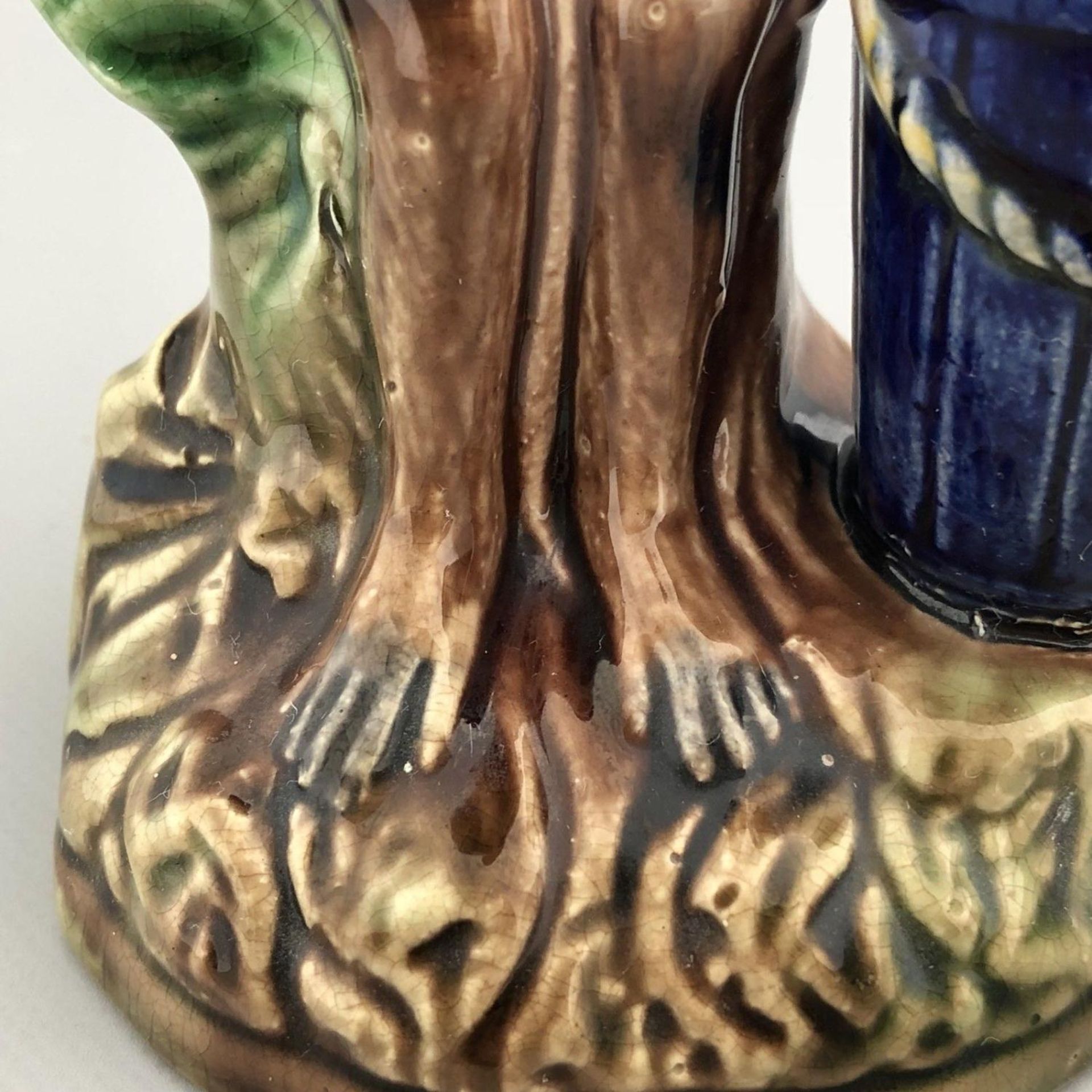 Antique 19th C. English Pottery Majolica Monkey Spill Vase - Quirky - Victorian - Image 4 of 7