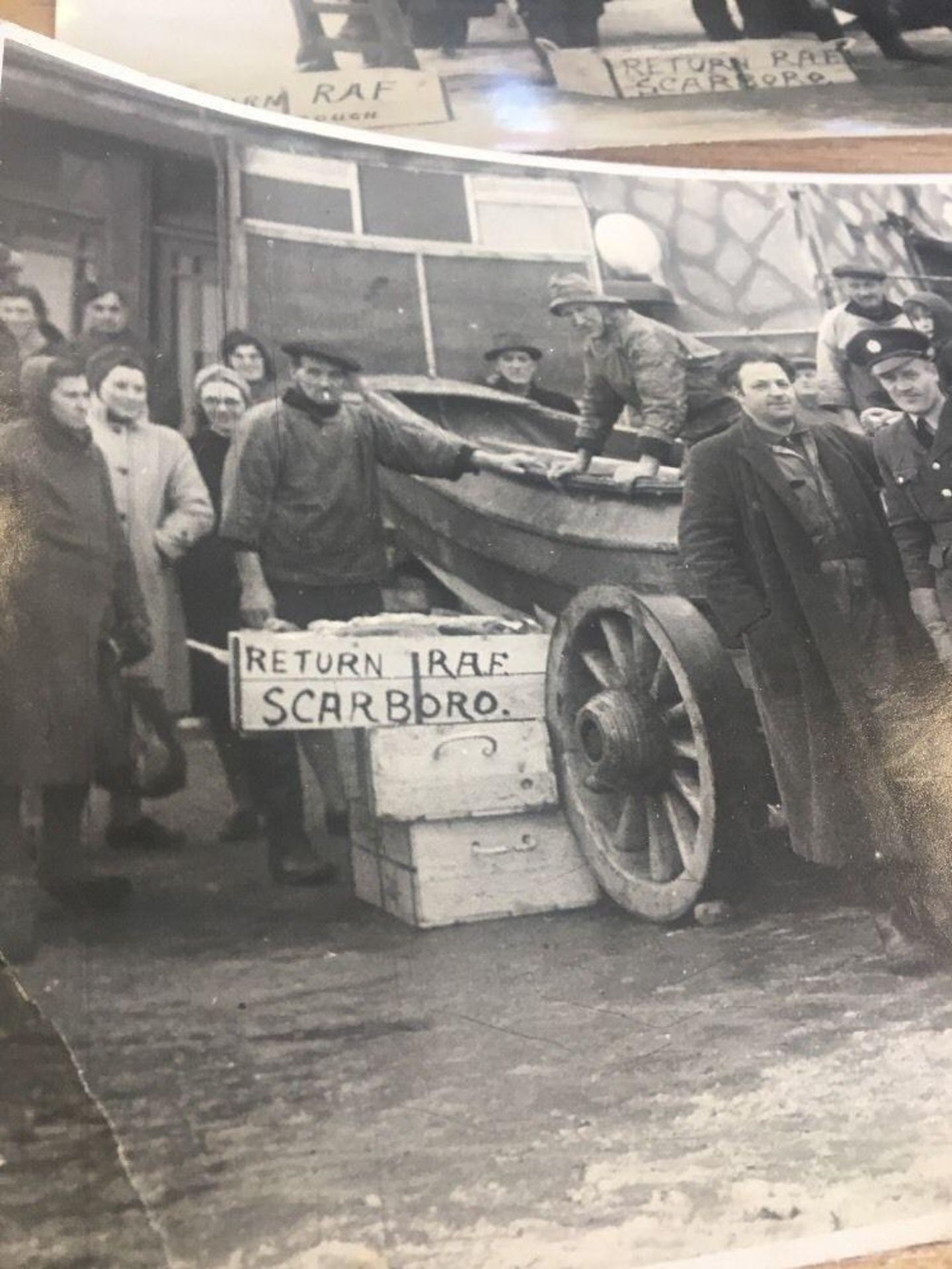 Two original vintage black and white photographs "Return RAF Scarborough" Fish - Image 2 of 8