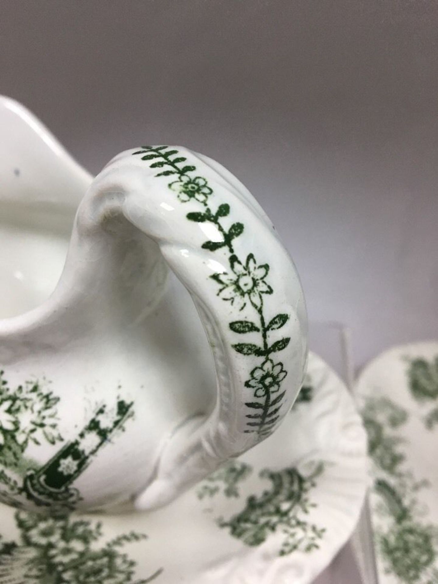 PAIR of 19th Century Staffordshire Dinnerware Gravy or Sauce Boats and Plates - Image 2 of 2