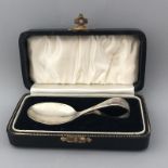 Antique cased Edwardian Hallmarked Silver Baby Spoon by Arthur Price 1913