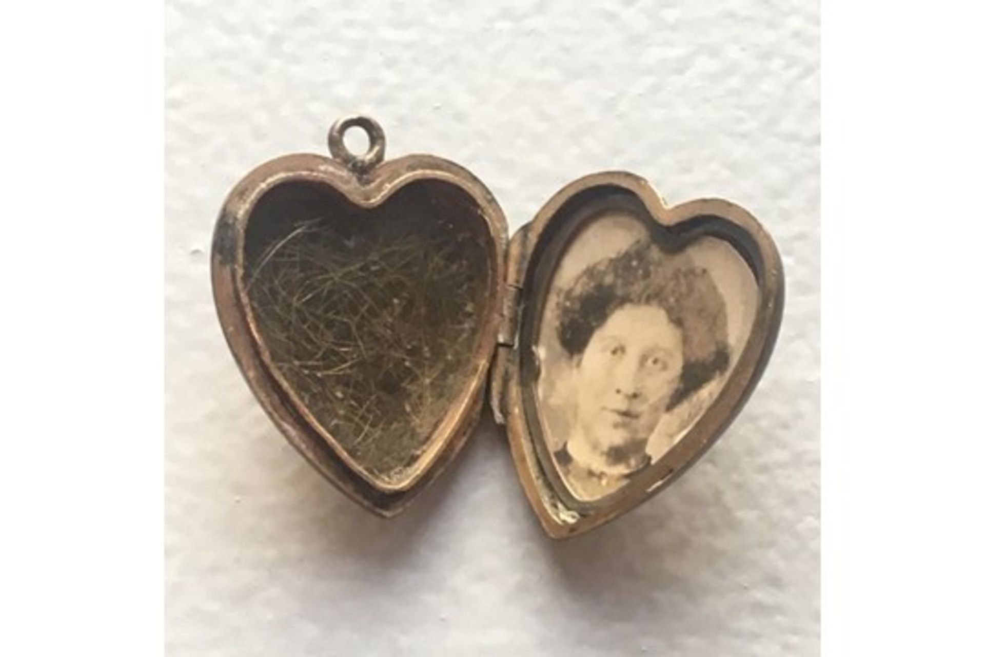 Victorian Mourning Jewellery Heart Shaped Locket with Portrait Photograph & Hair