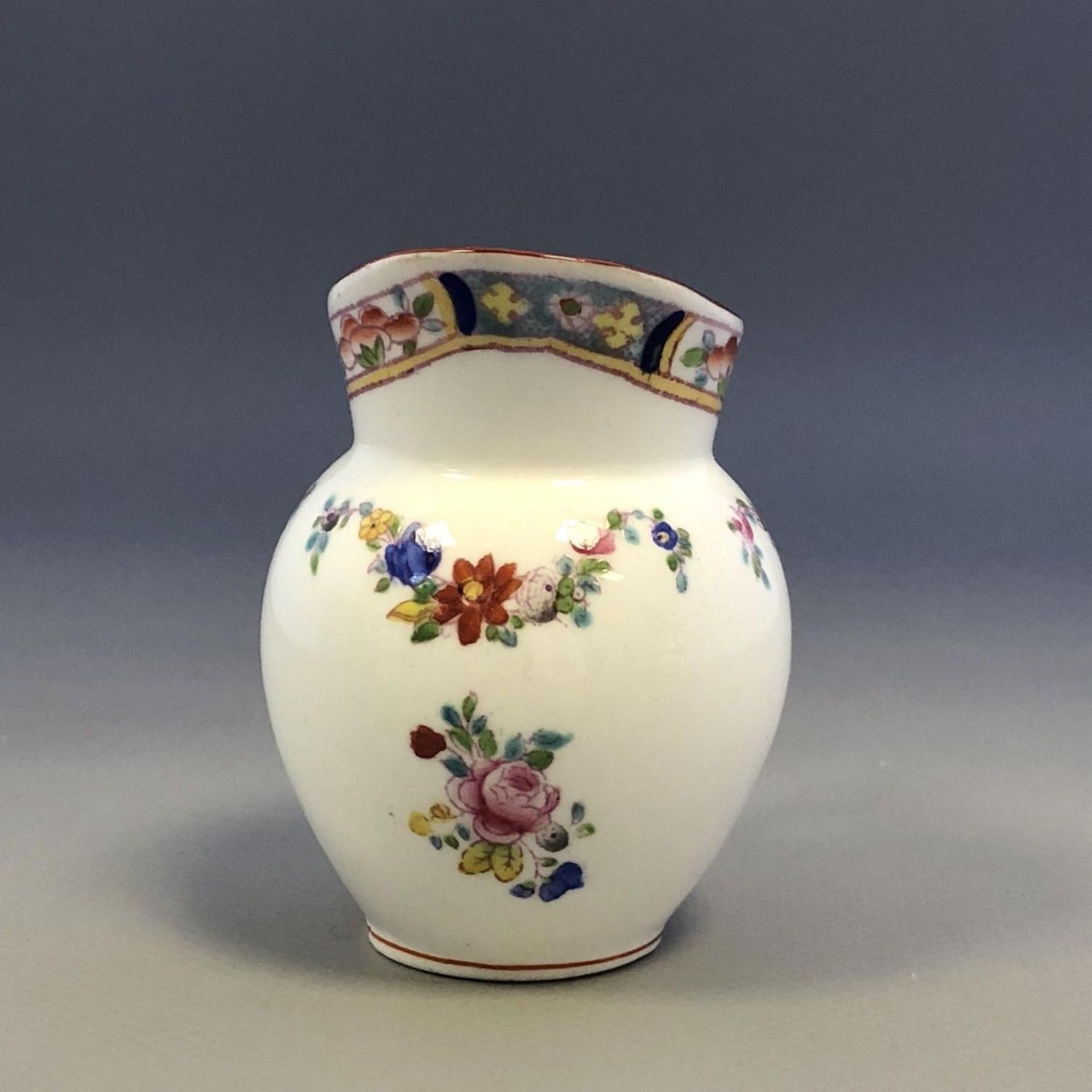 Minton porcelain small creamer cream jug dainty - Pretty Rose Floral Swags A4807 - Image 2 of 6