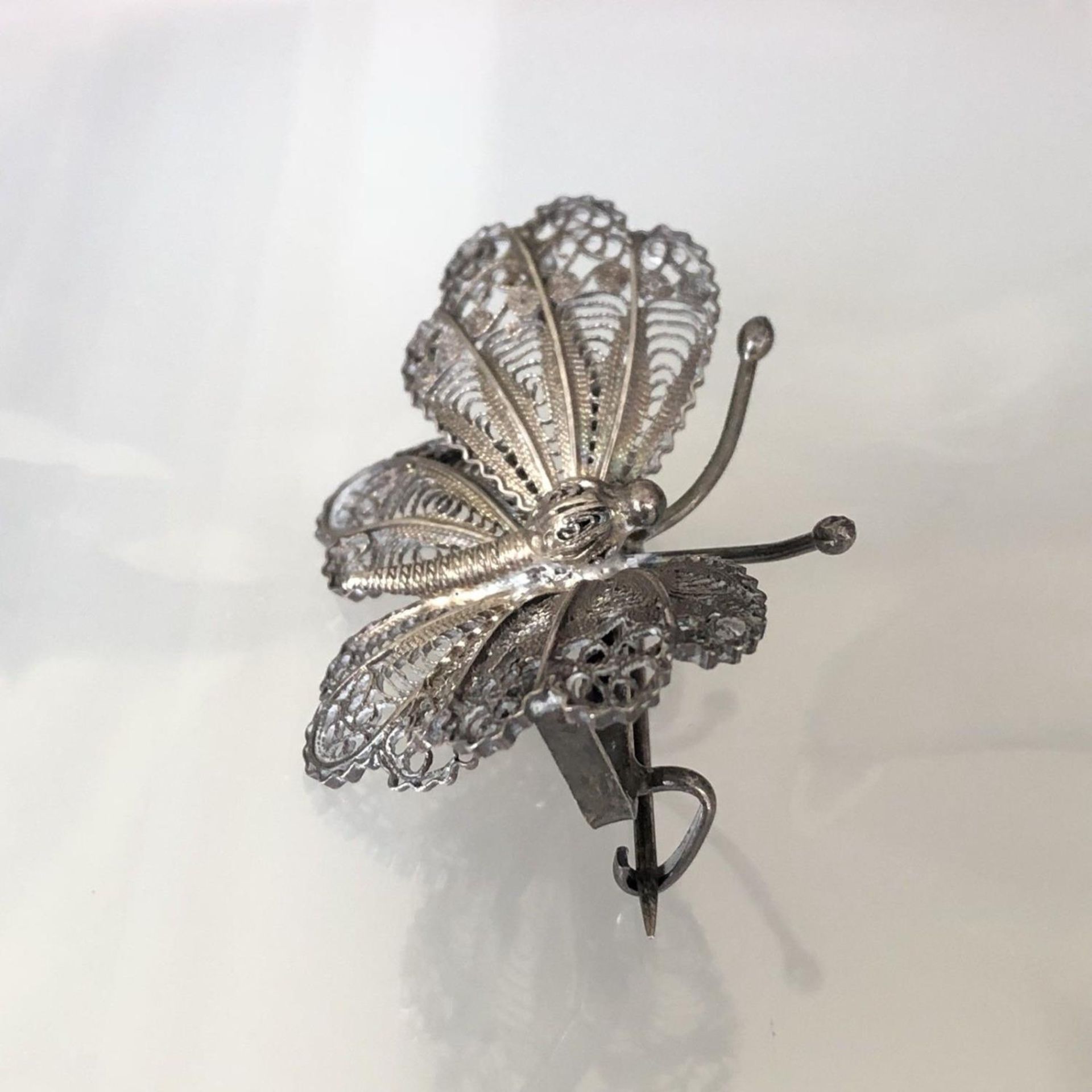 Vintage Brooch - Detailed Butterfly of Continental Silver filigreeÊ - Image 2 of 3
