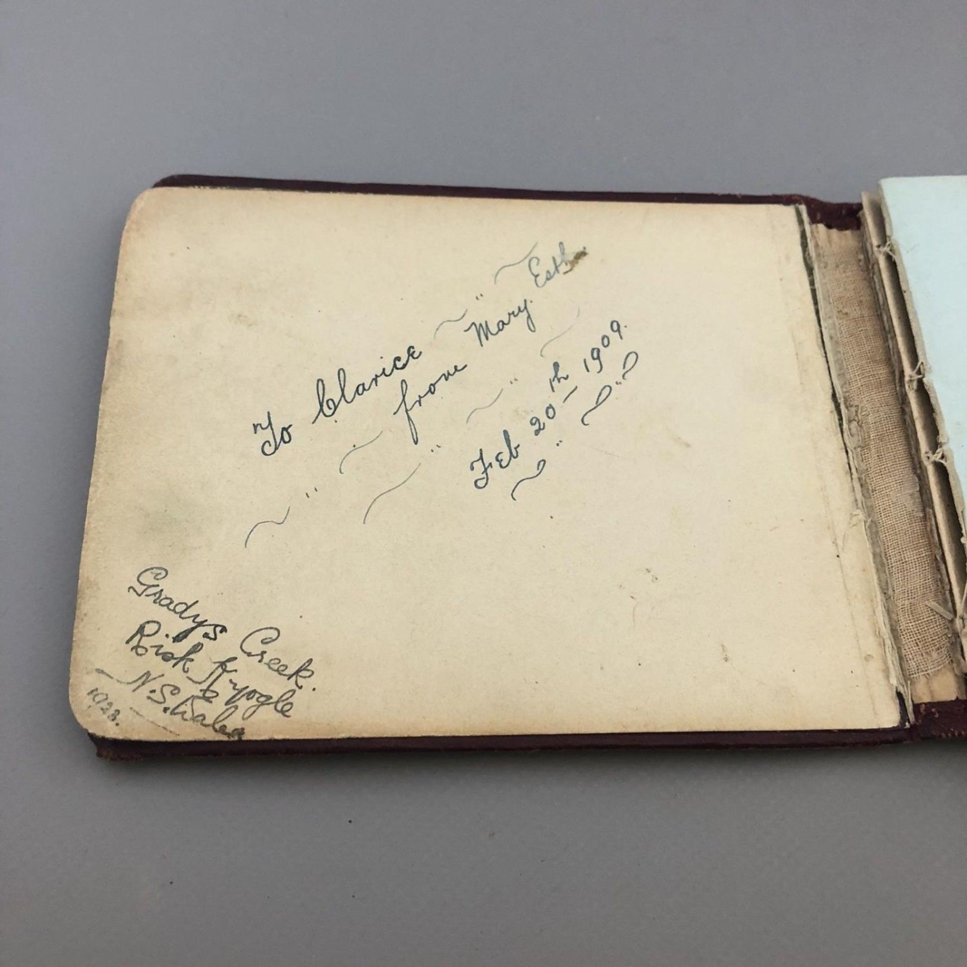 WWI AUTOGRAPH SKETCH ALBUM - DRAWINGS SAYINGS POETRY ETC. 1909 - 1936 - Image 2 of 12