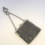 An antique 19th Century Victorian Beaded Ladies Chatelaine Purse and Clip.