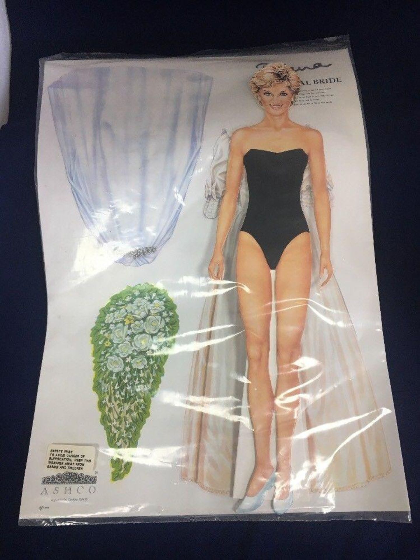 Sealed 1990s Princess Diana The Royal Bride Cardboard Dress Up Cut Out 6 Costume - Image 3 of 3