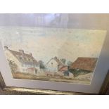 Antique 19th Century Painting of BENTHAM MANOR Cheltenham Gloucester unsigned
