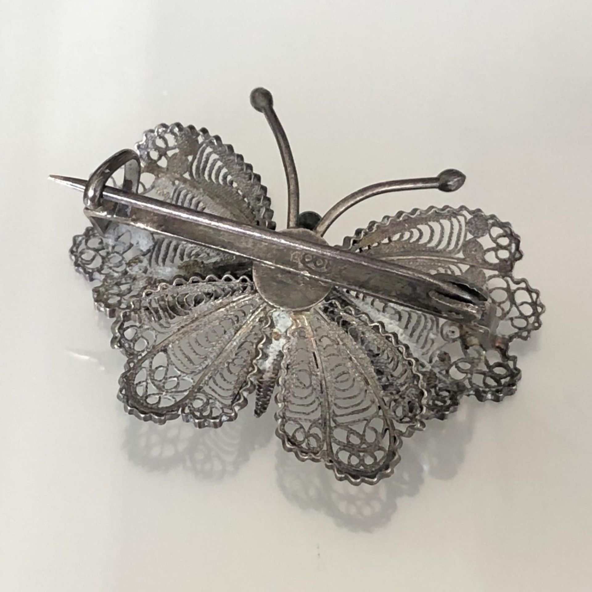 Vintage Brooch - Detailed Butterfly of Continental Silver filigreeÊ - Image 3 of 3