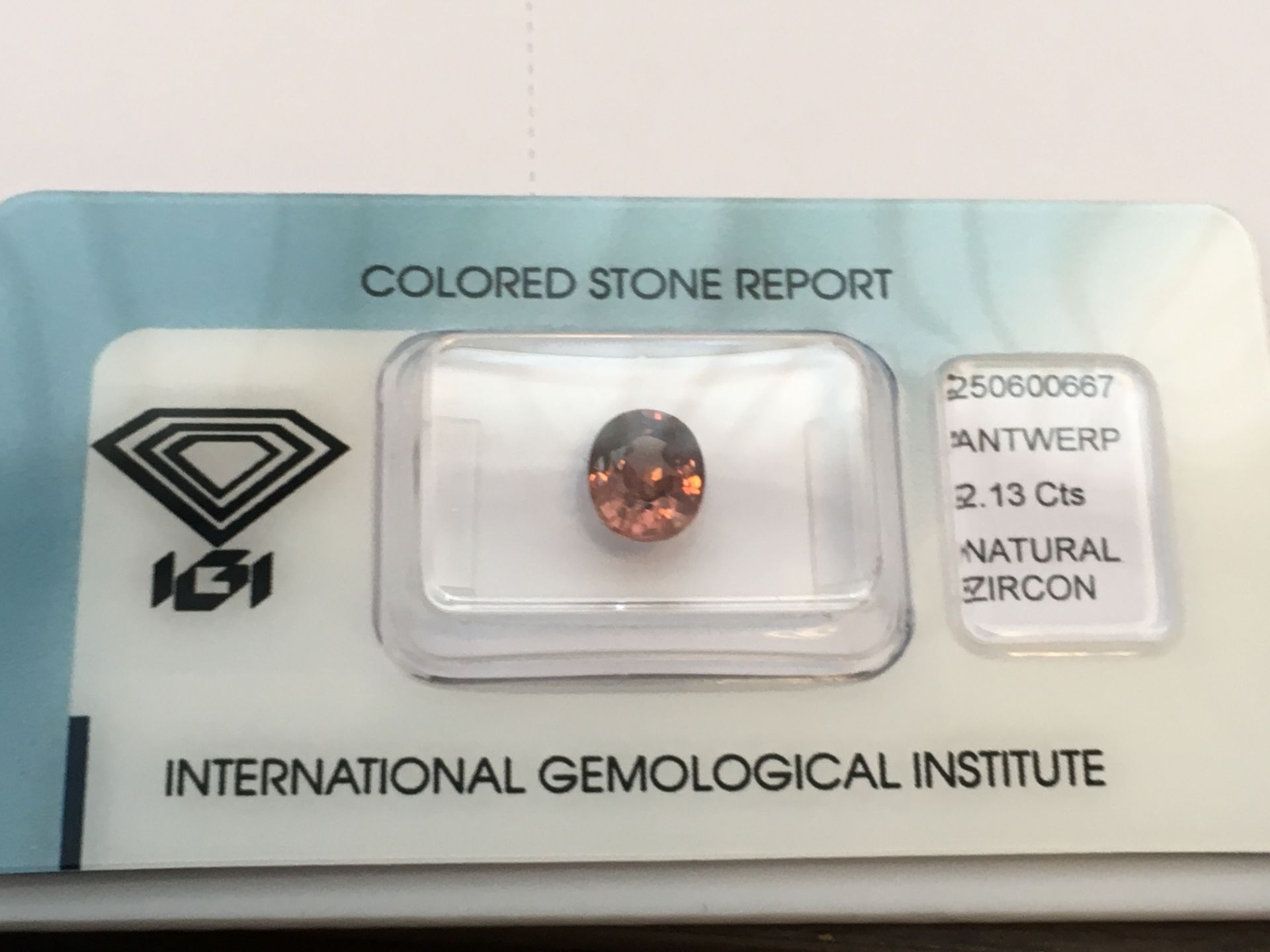 2.13Ct Natural Zircon With Igi Certificate - Image 3 of 4