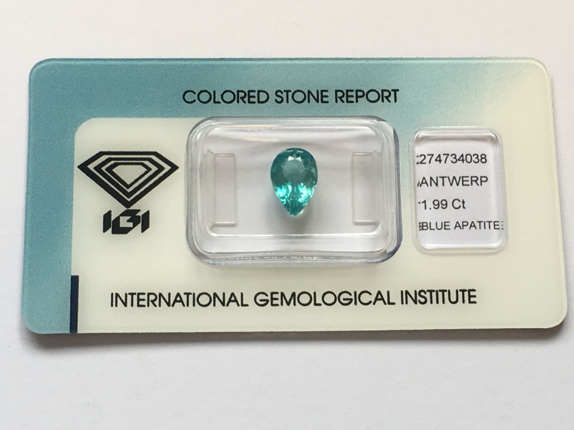 1.99Ct Natural Apatite With Igi Certificate