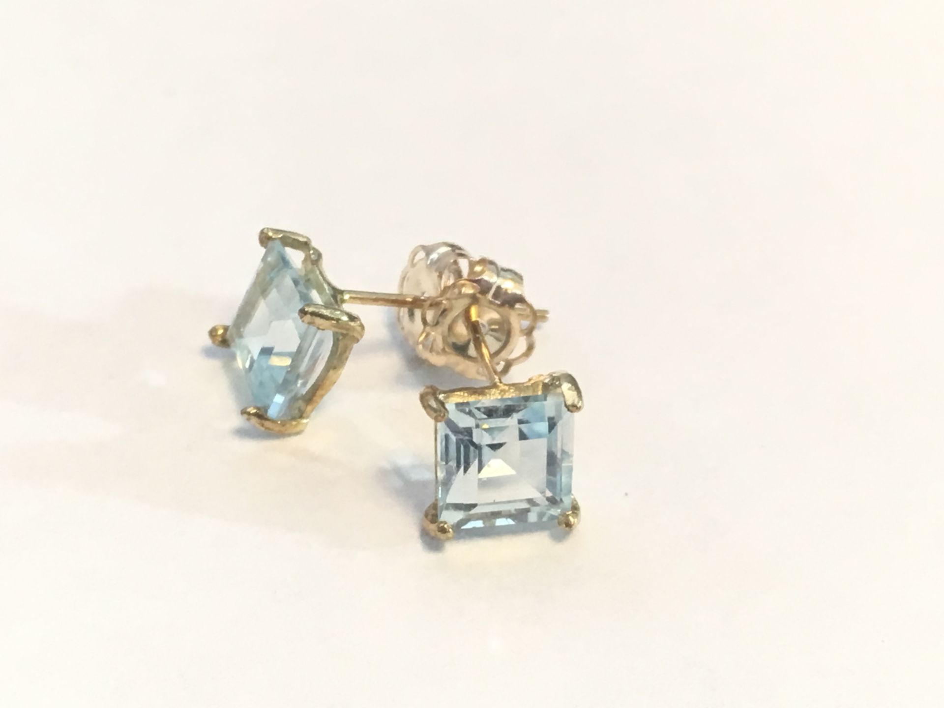 10K Gold, Blue Topaz Earrings - Image 2 of 2