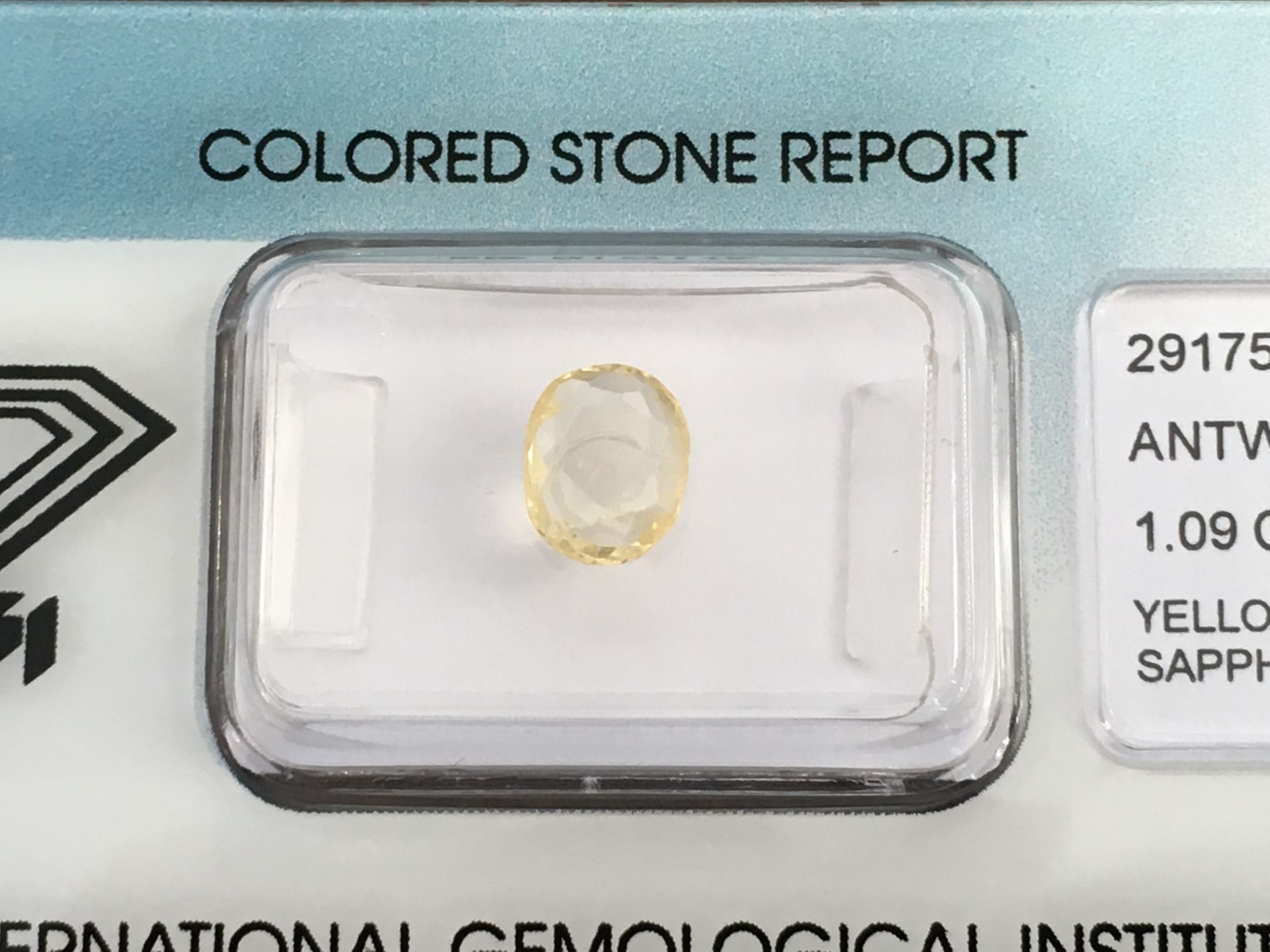 1.09Ct Natural Sapphire With Igi Certificate - Image 2 of 3