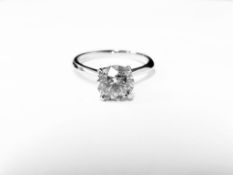 2.00ct diamond solitaire ring set in 18ct white gold. Enhanced diamond, H colour and I2 clarity.