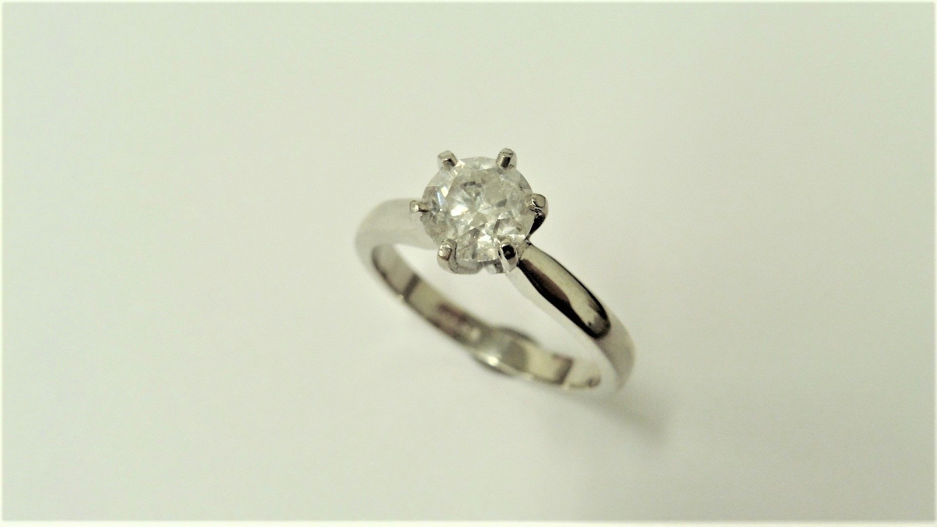 1.13ct diamond solitaire ring set in platinum. Brilliant cut diamond, H colour and I2 clarity. 6 - Image 3 of 3