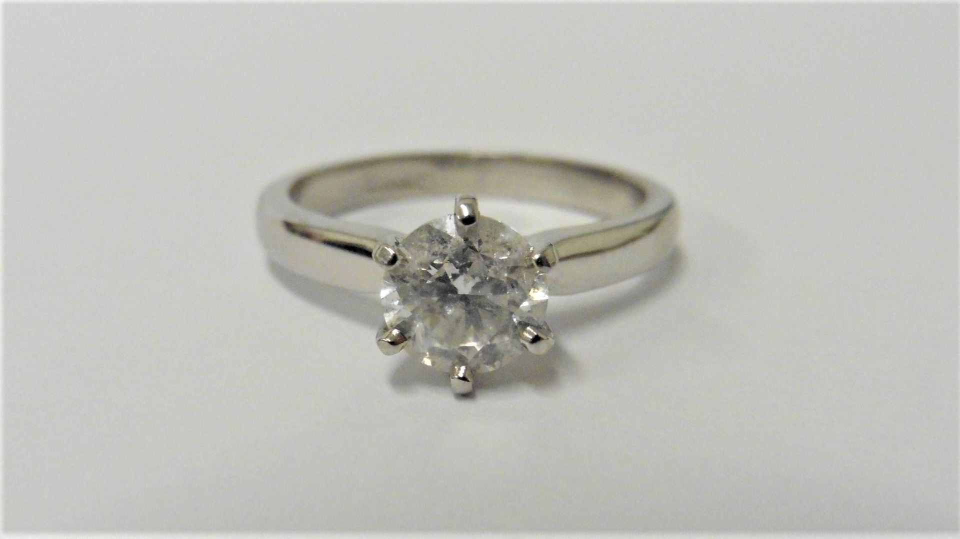 1.02ct diamond solitaire ring set in platinum. Brilliant cut diamond, H colour and I1-2 clarity. 6 - Image 3 of 3