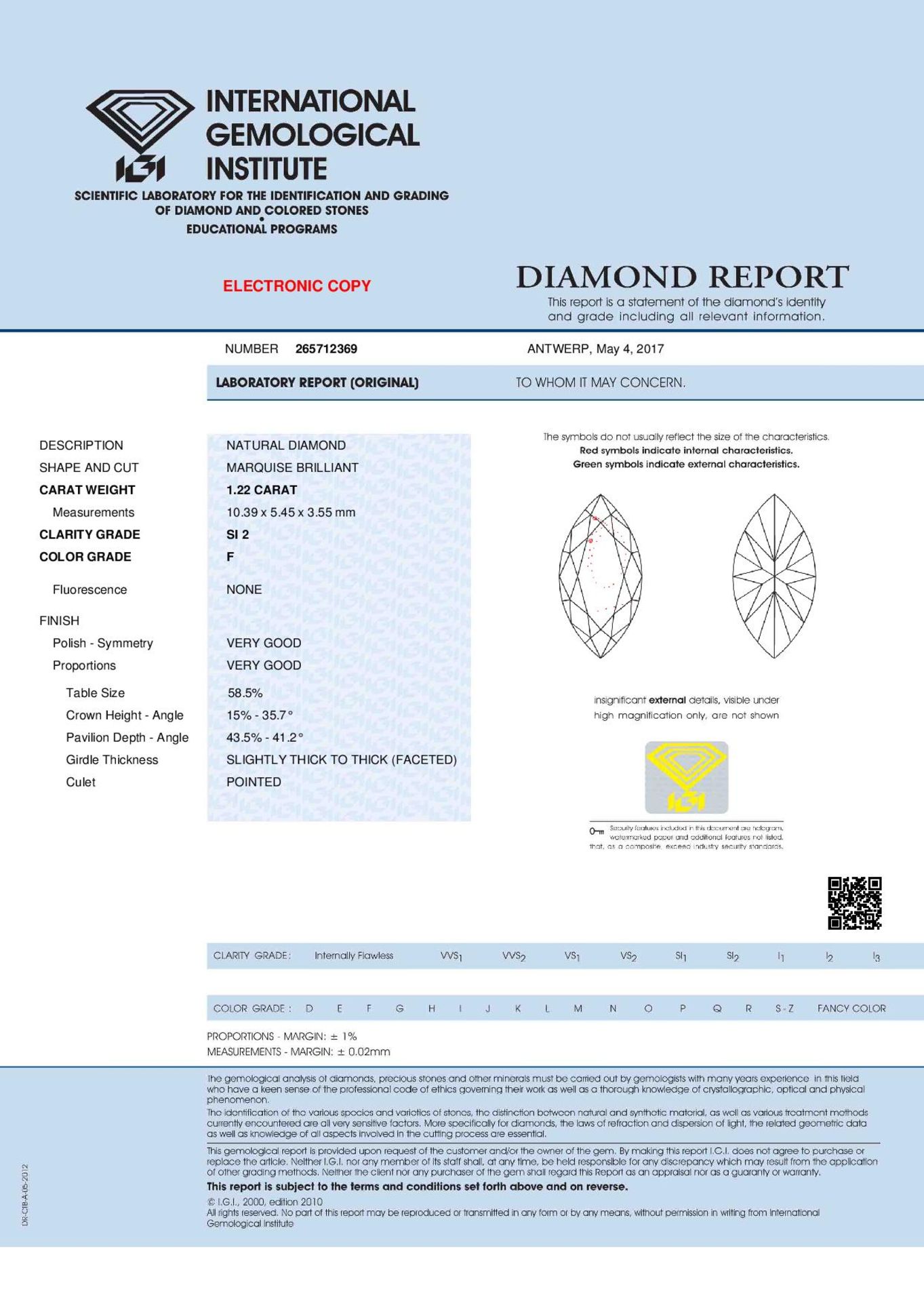 Platinum Marquis diamond soliaire ring,0.35ct marquis si clarity i colour,2.9gms platinum mount - Image 3 of 5