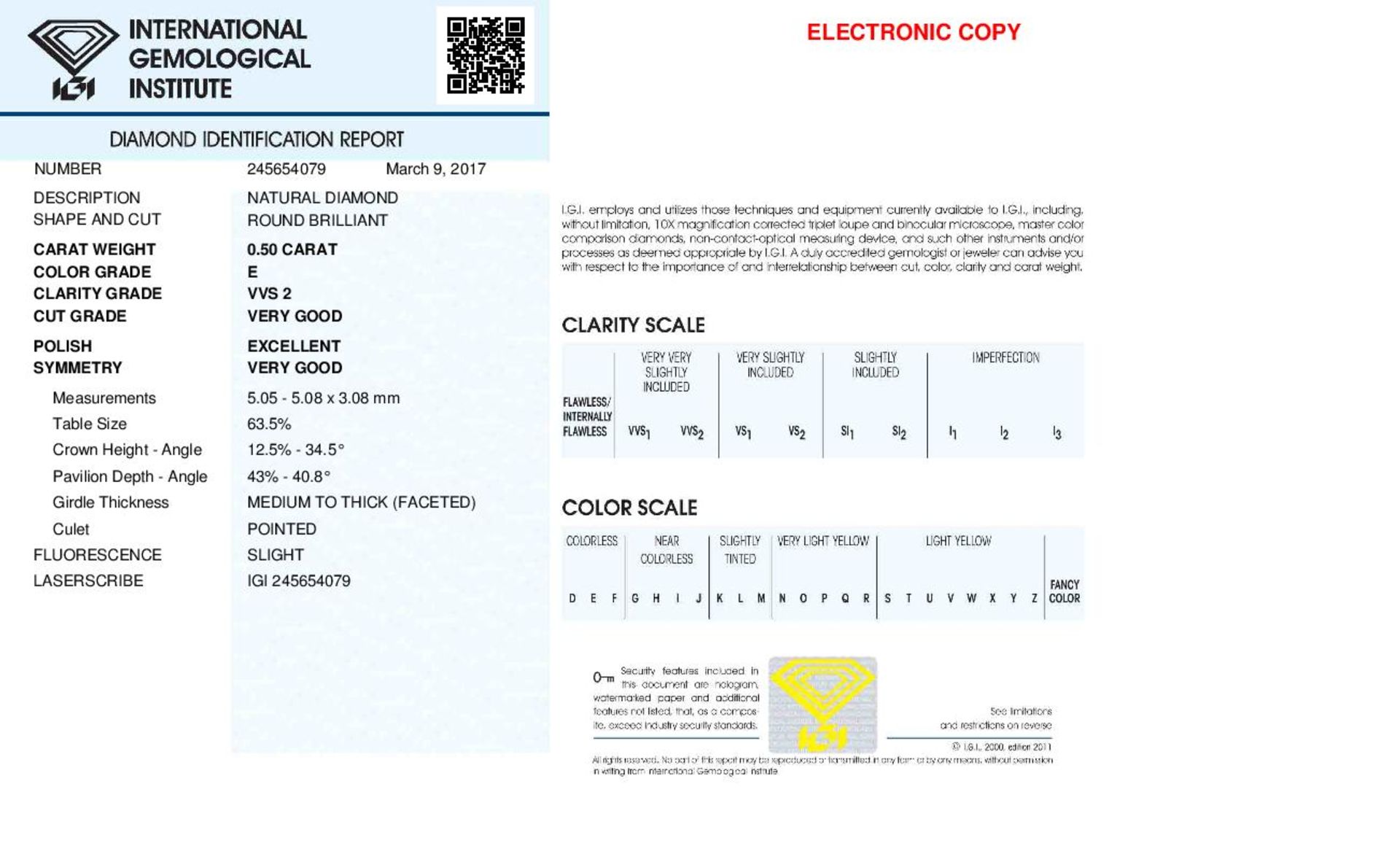 18ct white gold diamond solitaire ring,0.50ct brilliant cut diamond D colour vs clarity,3.5gms - Image 3 of 3