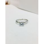 Platinum diamond solitaire ring 4 claw,0.50ct brilliant cut diamond colour vs clarity enhanced,3.