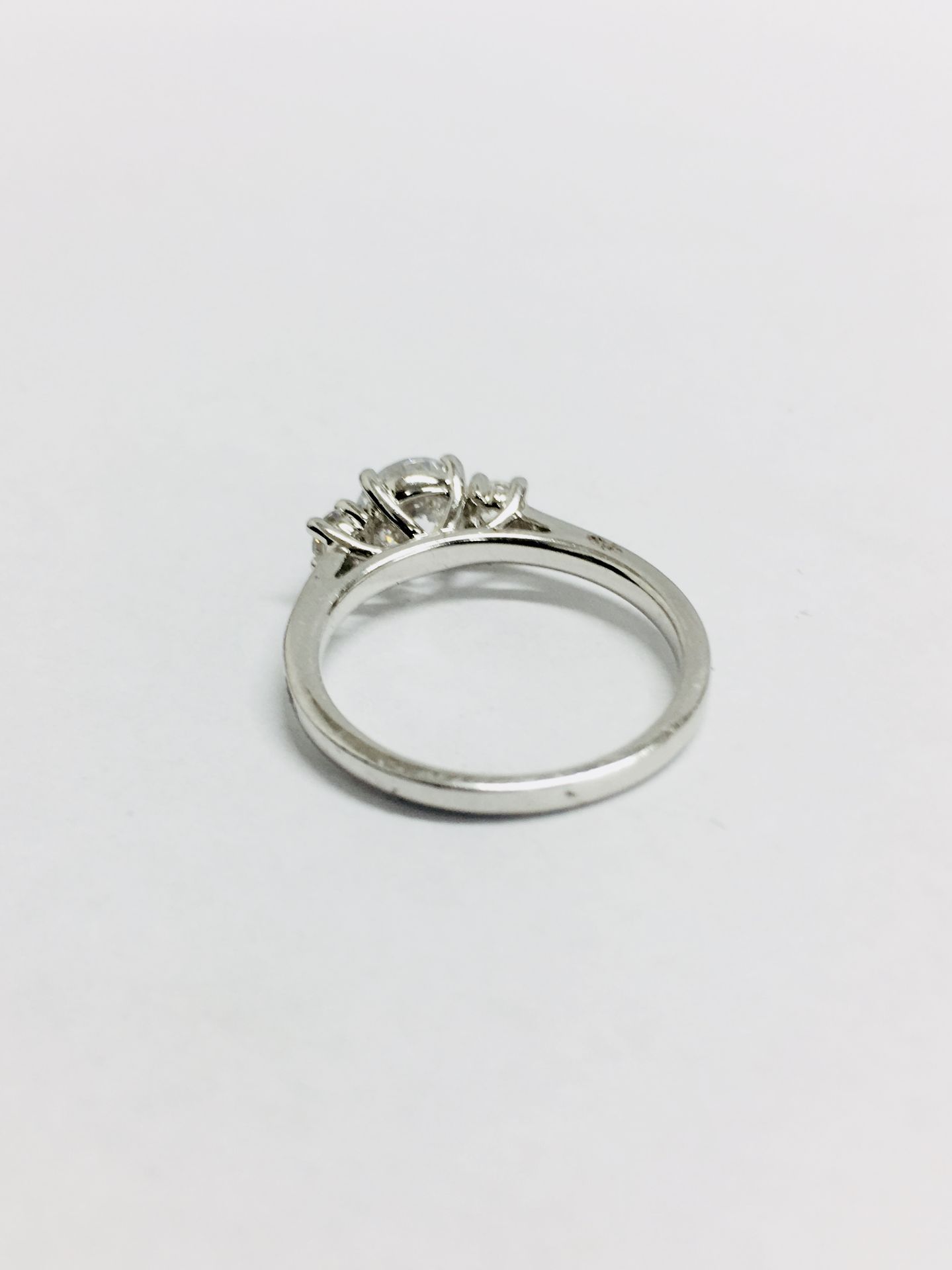 Platinum diamond three stone Ring,0.50ct brilliant cut diamond centre vs clarity H colour,two 0.10ct - Image 5 of 6