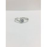 Platinum twist style diamond solitaire ring,0.50ct D colour vs clarity diamond,4.68gms platinum,uk