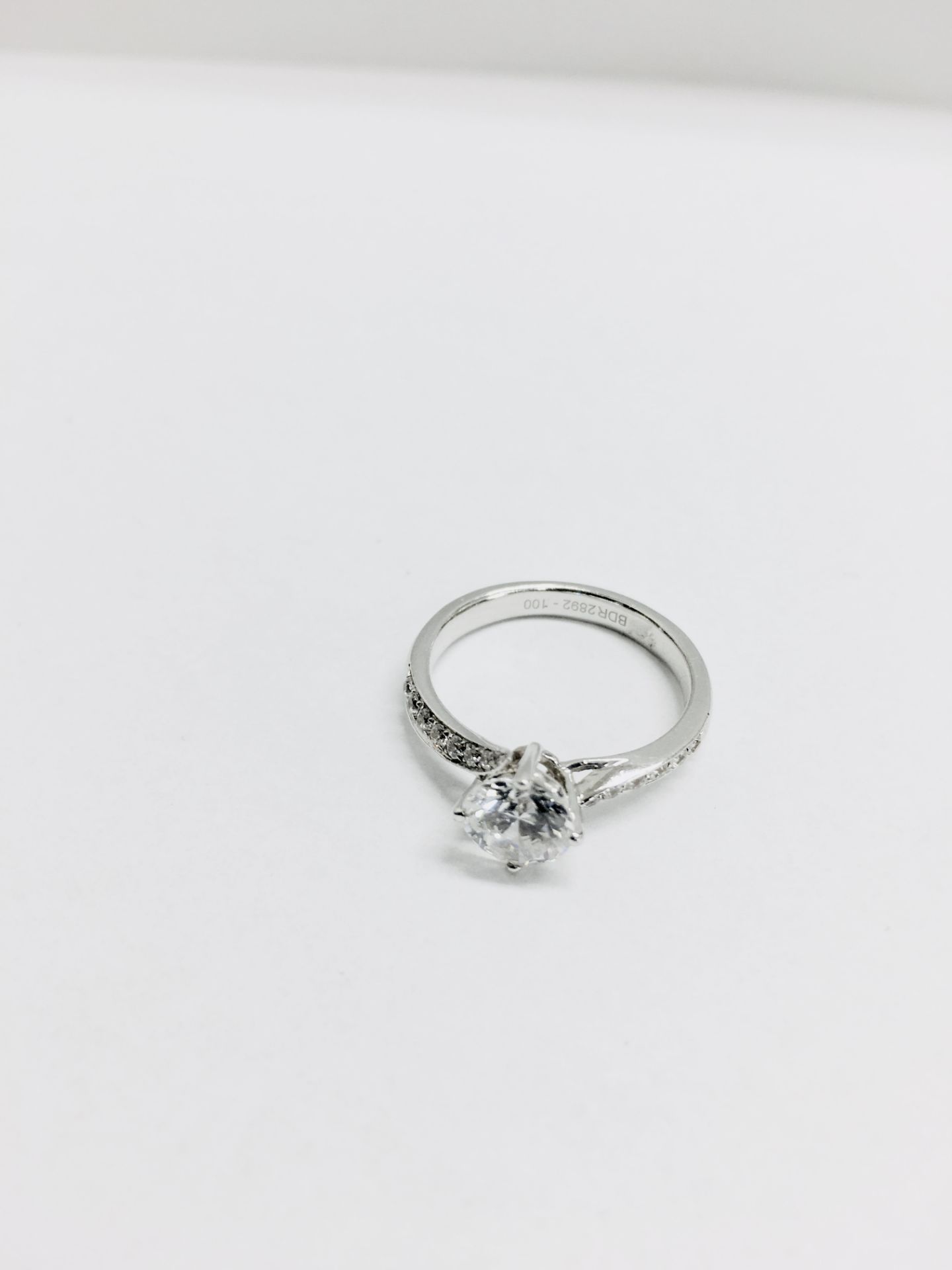 Platinum diamond solitaire ring ,0.50ct vvs1 clarity F colour natural brilliant cut diamond,3. - Image 5 of 7